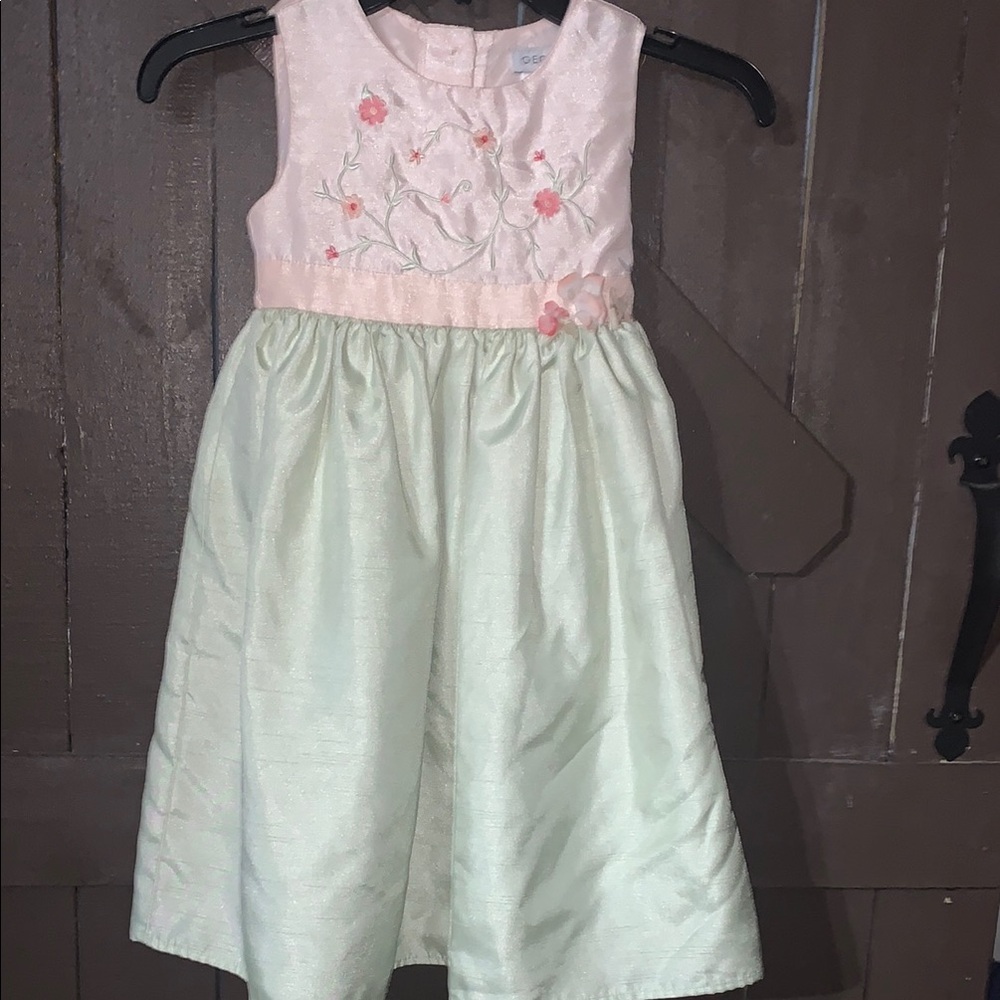 George Pink and Green Embellished Sundress for Wedding Guests